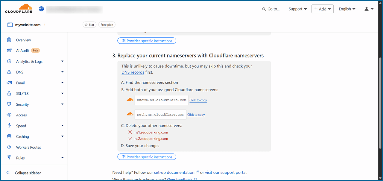Cloudflare Nameservers