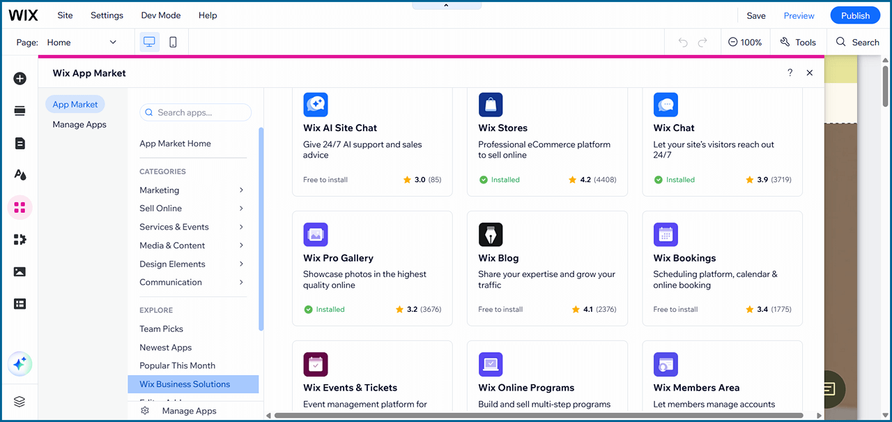 Wix App Market