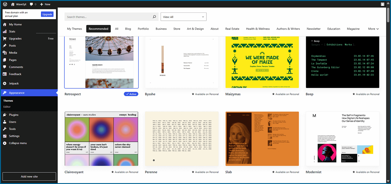 WordPress.com Theme Options